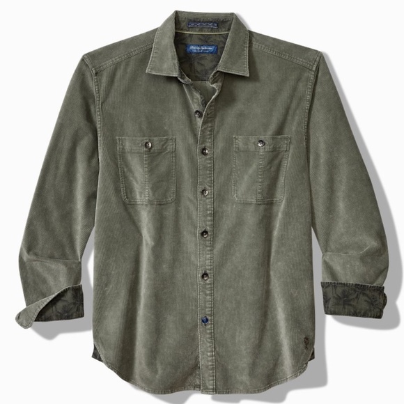 Tommy Bahama Men's Coastline Cord Stretch Sun Fade Double-Pocket Shirt EUC - Picture 2 of 7